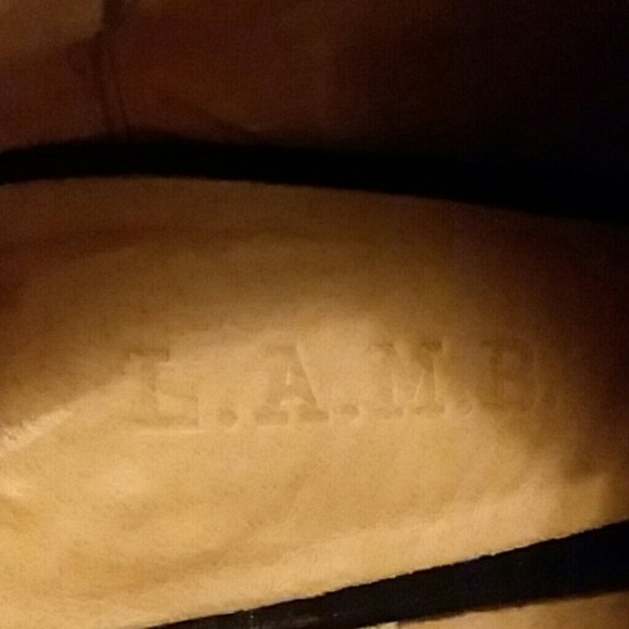 L.A.M.B. designer lace up black stiletto booties - Picture 3 of 8